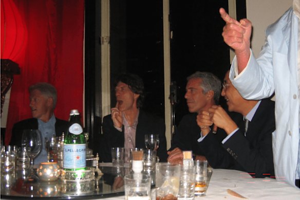 Bill Clinton, Mick Jagger and Jeffrey Epstein.