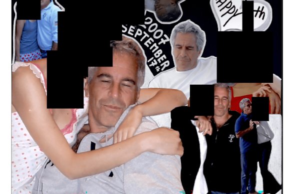 A scrapbook page from the released Epstein files.
