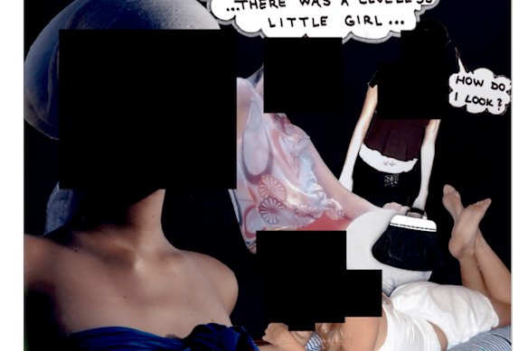 One of the scrapbook pages mocking a young girl in the released files.