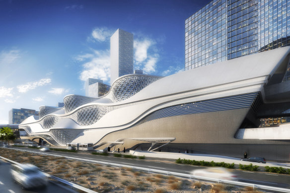 The metro station took inspiration from the wind-swept sand dunes.