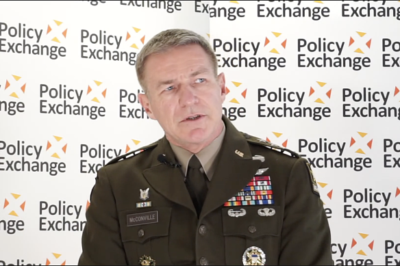 General James McConville,
chief of staff of the US Army at Policy Exchange in London.