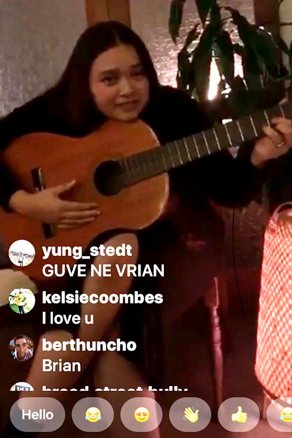 Chitra (and indoor plants) during her set for Isol-Aid on March 21.