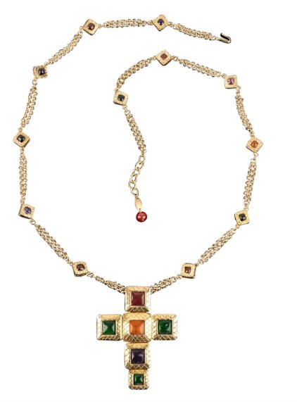 Plunkett’s vintage Chanel necklace is a wardrobe favourite.