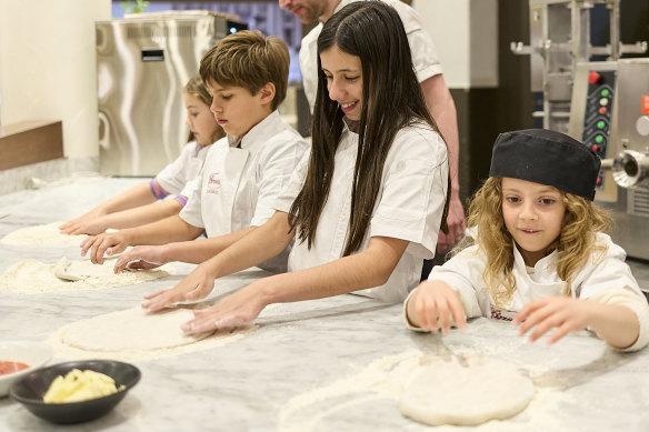 Kids can make mum lunch with minimal fuss using Brunetti’s DIY pizza kits.