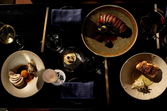 Bansho’s menu fuses French and Japanese ideas in dishes such as chicken breast with mushrooms and onsen egg, koji-marinated duck breast and sea perch with bonito beurre blanc.