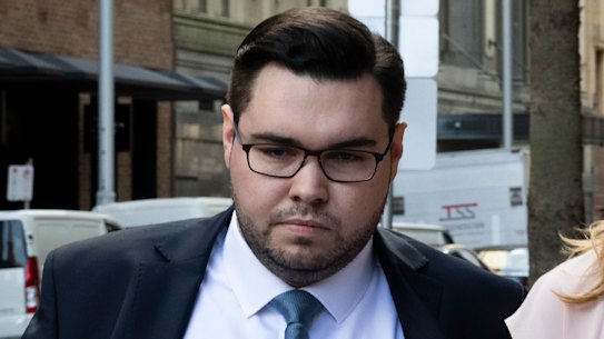 Former Liberal Party staffer Bruce Lehrmann, left, on Wednesday.