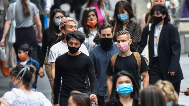 A new normal: Crowds are slowly returning to the CBD.