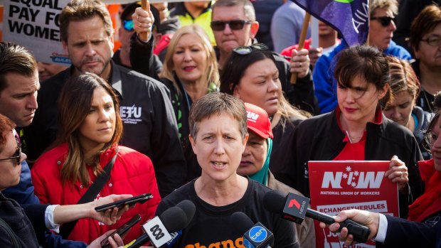 Sally McManus, leader of the ACTU which is mobilising thousands of volunteers in a campaign targeted at marginal seats held by the Coalition.