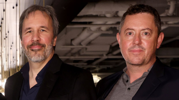 Director Denis Villeneuve, left, and cinematographer Greig Fraser at a Dune screening in London this week. 