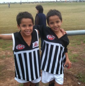 Alwyn jnr (left) and Jayden Davey as kids.