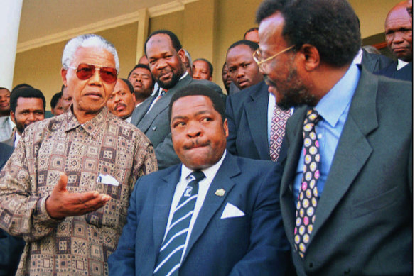 Mangosuthu Buthelezi, right, with South African President Nelson Mandela in 1995. 