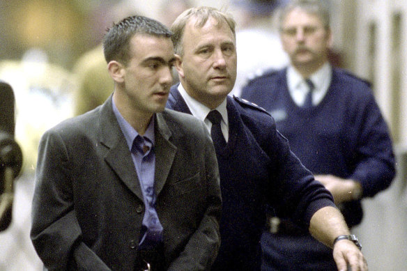 Jason Roberts (left) outside the Supreme Court in 2002.