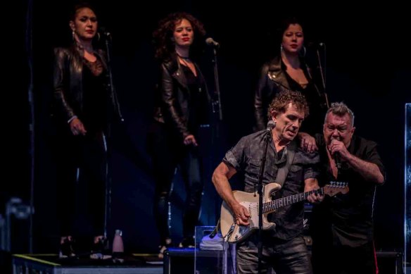 All eyes on Cold Chisel's Ian Moss (left) and Jimmy Barnes, on stage at A Day On the Green, on Saturday, January 11. 