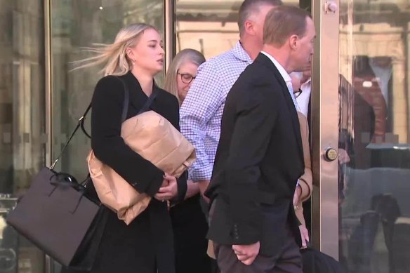 Rory Teiffel’s family leave court on Monday after he was jailed.