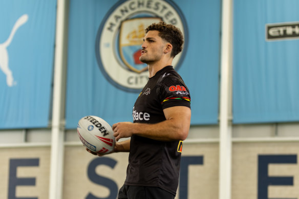Nathan Cleary at Manchester City’s training complex.