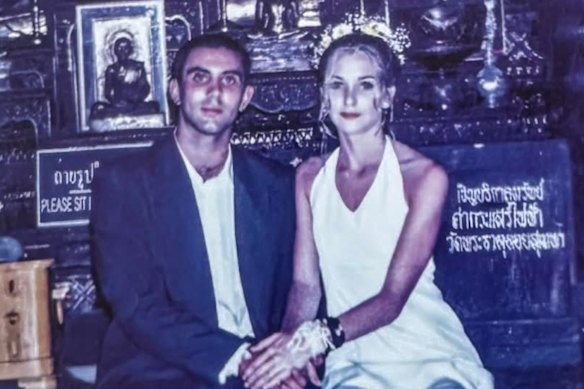 Robert and Virginia on their wedding day, October 16, 2002, just 10 days after they met in Thailand.