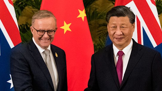 Anthony Albanese met China’s President Xi Jinping at the G20 summit in Bali last year.