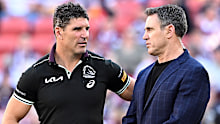 Trent Barrett speaks to Brad Fittler.