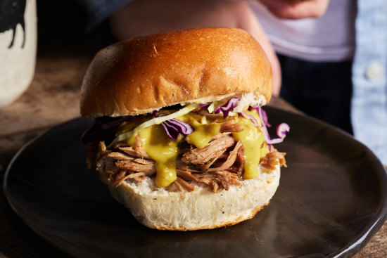 Pulled pork burger at Red Gum BBQ