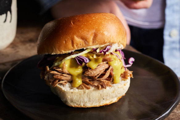 Pulled pork burger at Red Gum BBQ