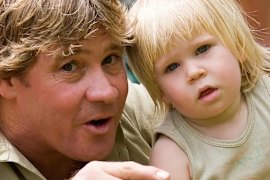 Robet Irwin pictured with his father Steve in 2005, a year before he died.
