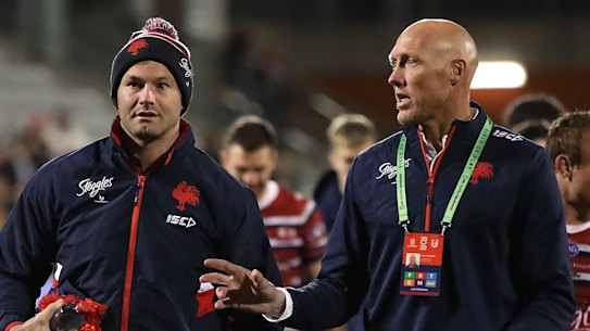 Craig Fitzgibbon , right, with Boyd Cordner.
