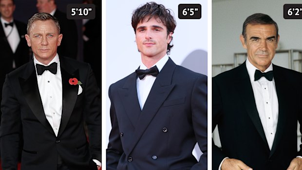 Bond guys: Daniel Craig, Jacob Elordi and Sean Connery.   