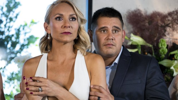 Caro and Kingi Tahana at The Block auctions in South Yarra.