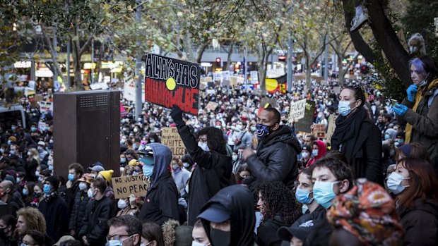 Thousands marched the streets of Melbourne to protest Indigenous deaths in custody and to stand in solidarity with George Floyd.