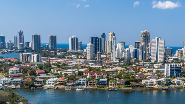 House prices in Surfers Paradise increased by 107.9 per cent over the past five years.