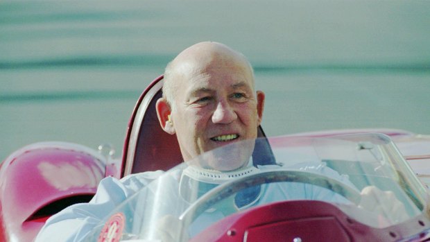 British ex Formula One world champion Stirling Moss on the road in Melbourne in  1996. 