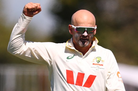 Nathan Lyon took three wickets in Bangladesh’s second innings.