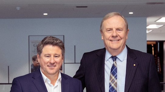 New Nine CEO Mike Sneesby and Nine Chairman Peter Costello