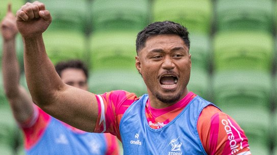 Melbourne storm big man Stefano Utoikamanu.