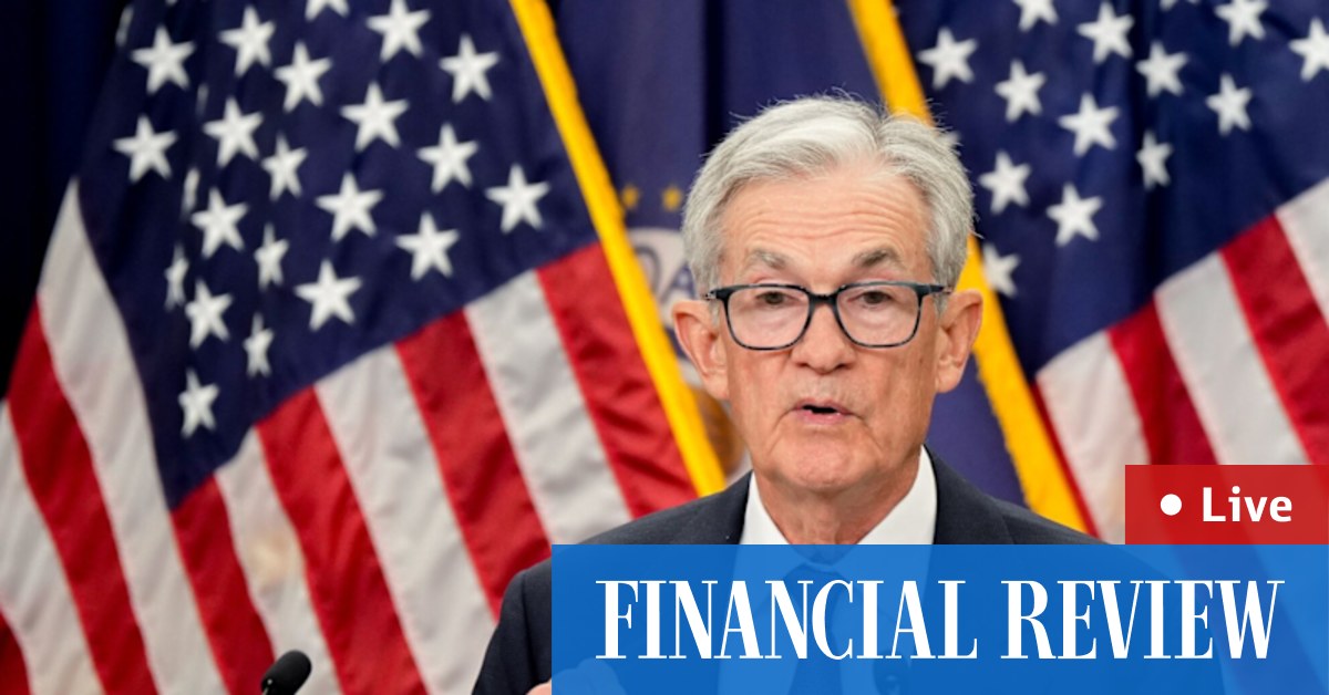 Australian shares are poised to rise; Wall Street churned slightly as the Federal Reserve cut interest rates by a quarter of a percentage point.  Follow live.