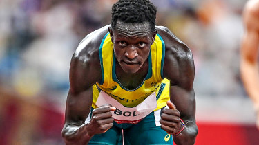Peter Bol bolted into the final of the 800m.