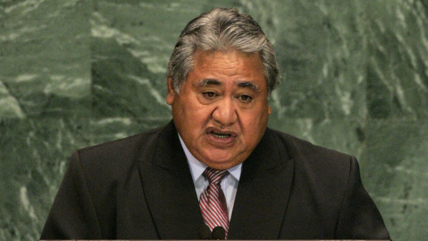 Talalelei Pauga is accused of plotting to kill Samoan Prime Minister Tuilaepa Sailele Malielegaoi (pictured).