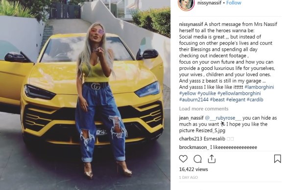 The infamous yellow Lamborghini and its owner, Nisserine Nassif, went viral in 2019.