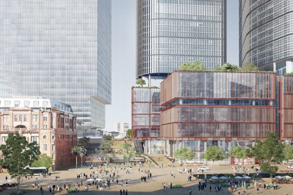 An artist’s impression of the planned Tech Central hub, where Atlassian will be based.