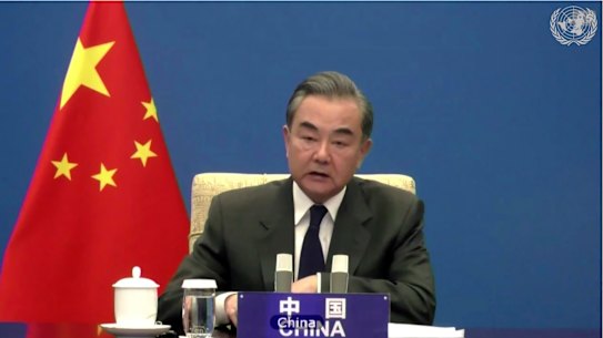 China’s Foreign Minister Wang Yi said UN Human Rights chief Michele Bachelet was welcome in Xinjiang any time. 