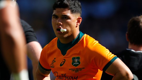 Noah Lolesio was thrown in at the deep end for the Wallabies.