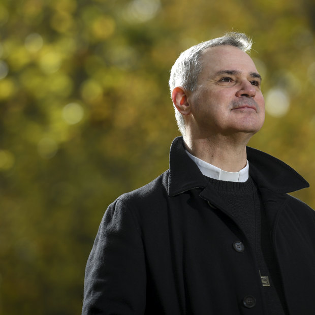 Peter Comensoli, Archbishop of Melbourne, in Fitzroy Gardens. 