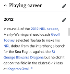 Even Wikipedia refused to acknowledge Jorge Taufua's debut.