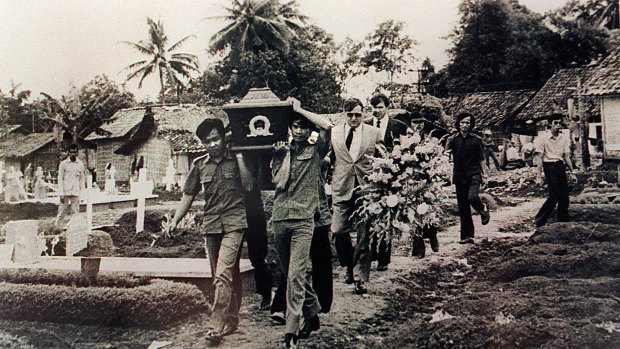 Funeral of murdered journalists in Balibo, East Timor.