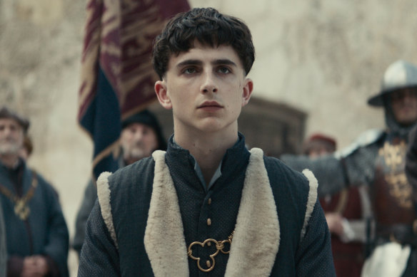 Timothee Chalamet as King Henry V.