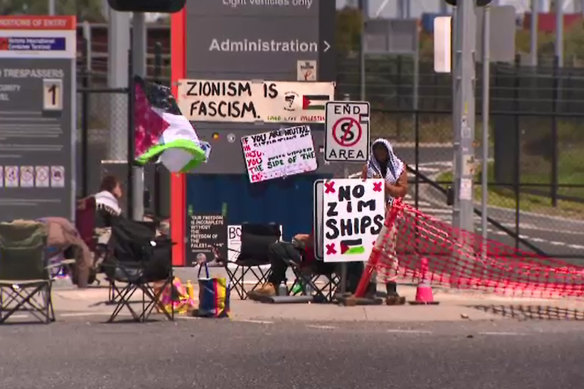 Police were called to intervene after pro-Palestine protesters blockaded the Port of Melbourne for several days.