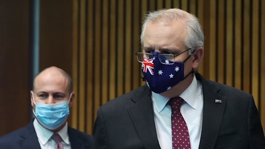 Then treasurer Josh Frydenberg and prime minister Scott Morrison in 2021.