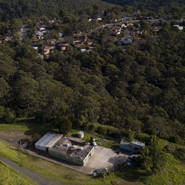 An aerial view of the Westleigh training facility of the NSW Rural Fire Service.