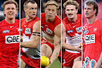 James Jordon, Chad Warner, Isaac Heeney, Riley Bice, and Nick Blakey.