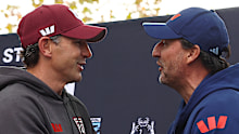 Billy Slater (left) and Laurie Daley.